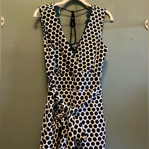Anthropologie Black and White Polka Dot Jumpsuit - Picture 8 of 8